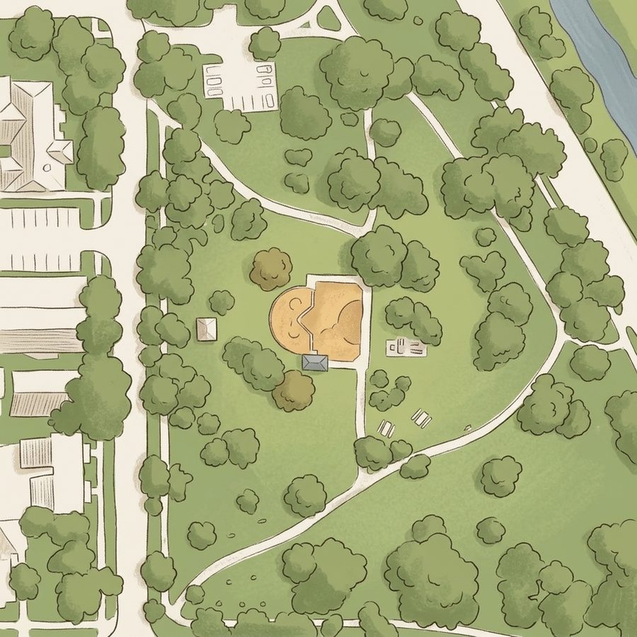 Illustrated map of Sunken Gardens Park