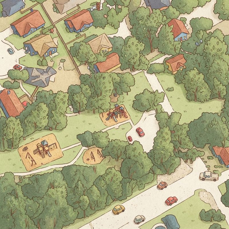 Illustrated map of Sunrise Creek Park