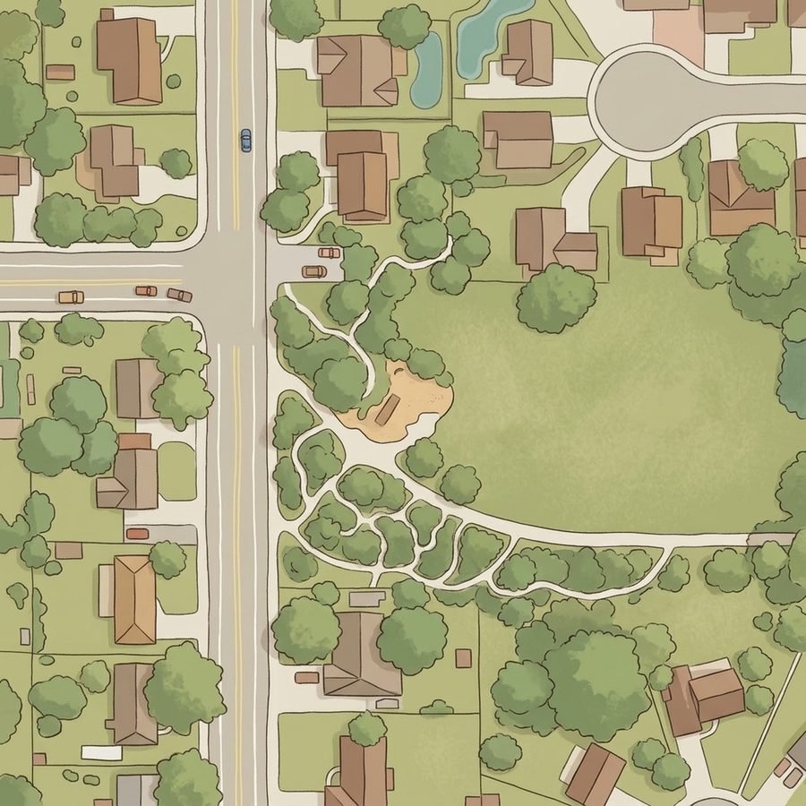 Illustrated map of Sunrise Park