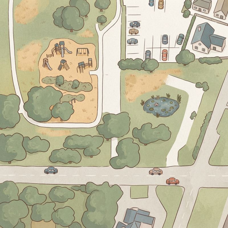 Illustrated map of Sunrise Park
