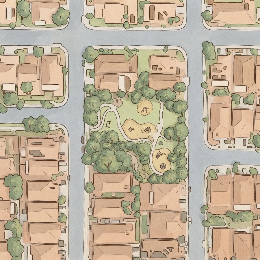 Illustrated map of Sunrise Park