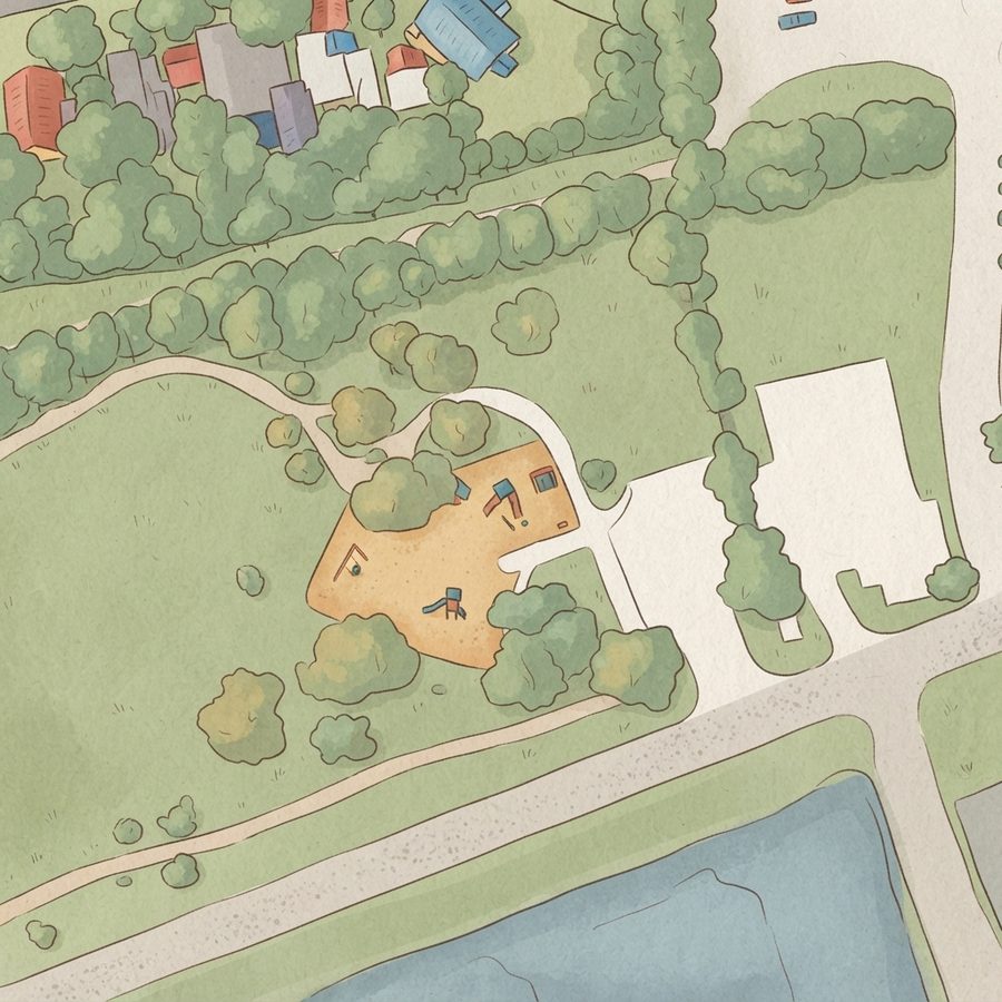 Illustrated map of Sunrise Park