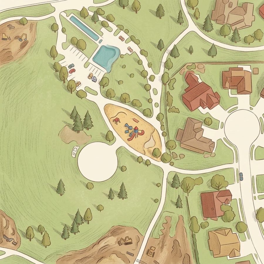 Illustrated map of Sunrise Ridge Park