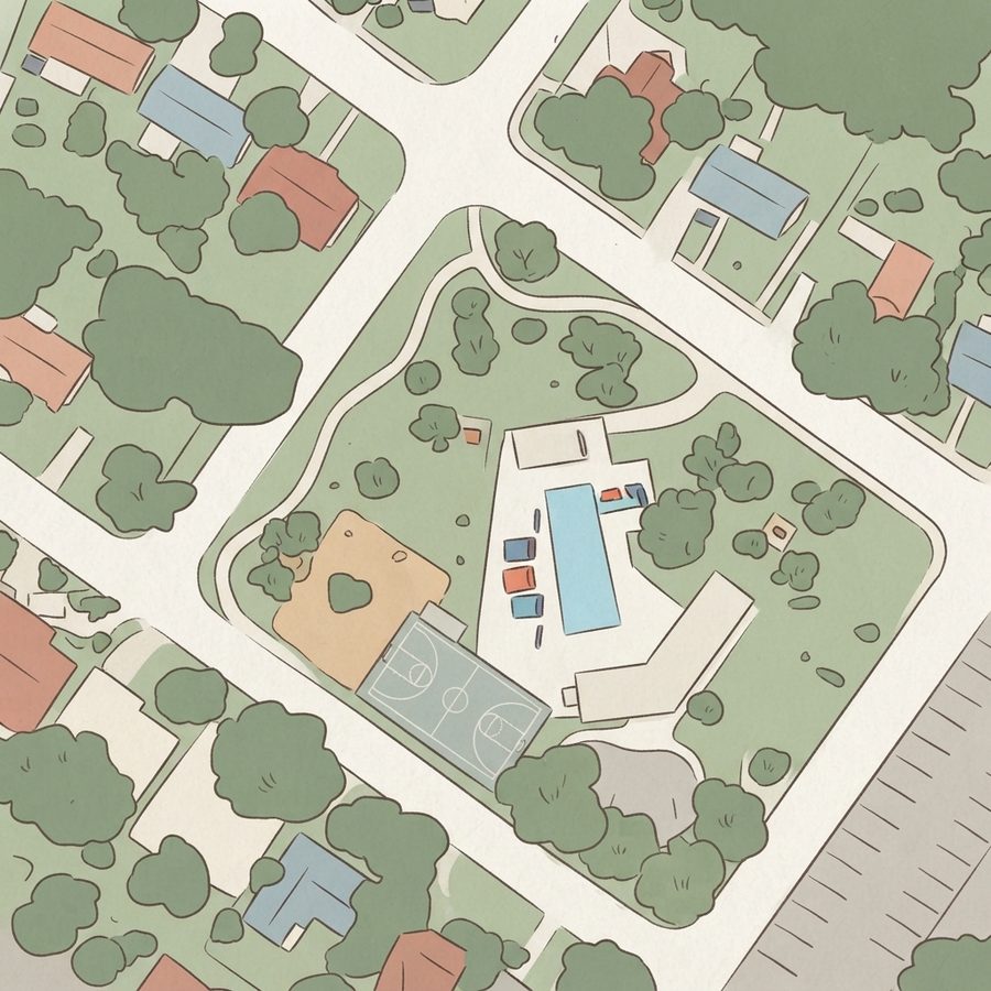 Illustrated map of Sunset Hills Park