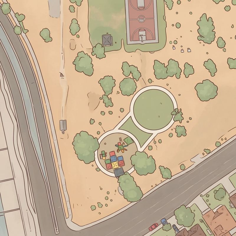 Illustrated map of Sunset Ridge Park