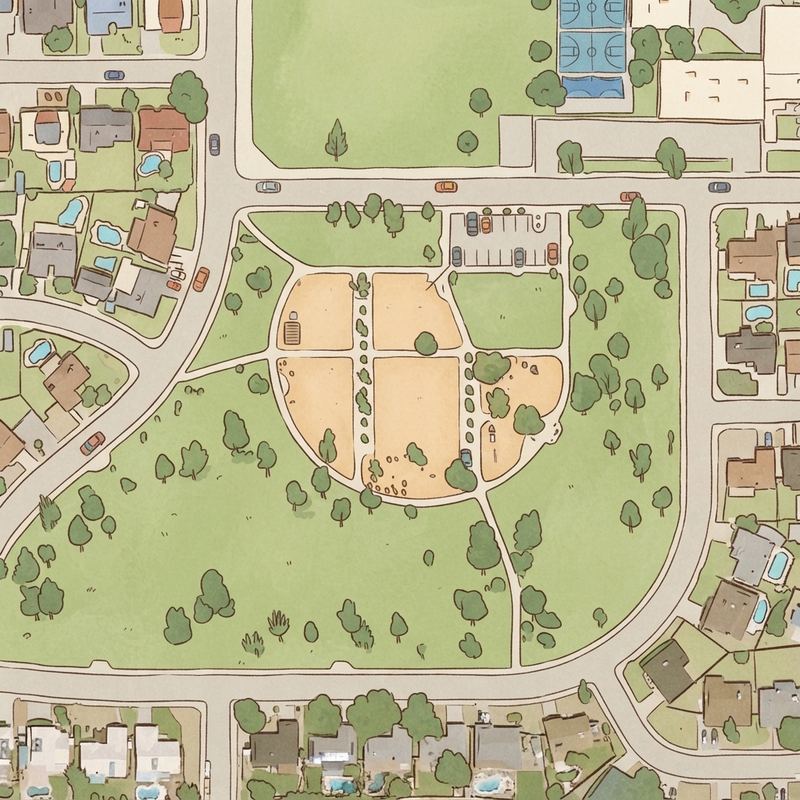 Illustrated map of Surrey Park