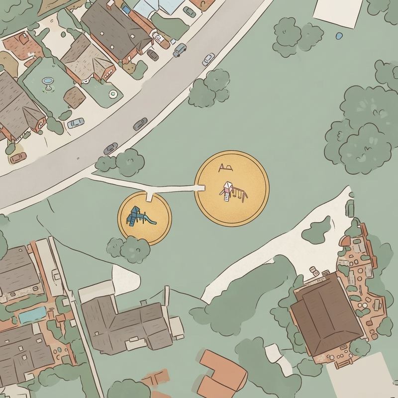 Illustrated map of Sweetwater Heights Park