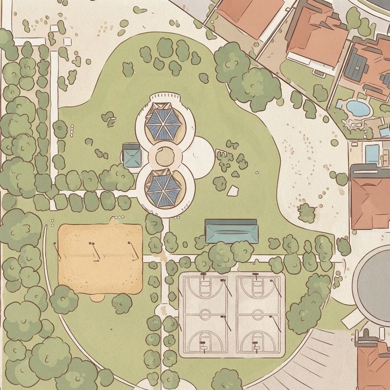 Illustrated map of Sycamore Grove Park
