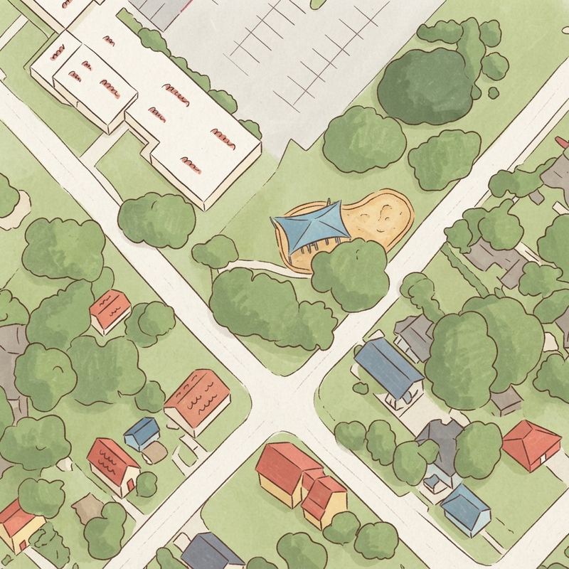Illustrated map of T.G. Terry Park