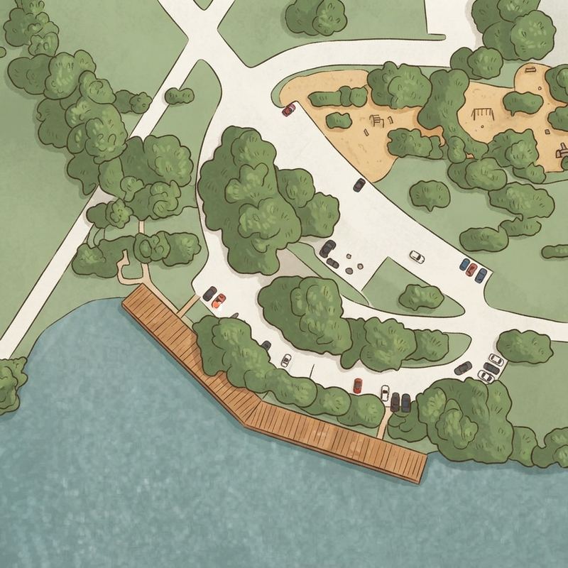 Illustrated map of T & P Hill workout station