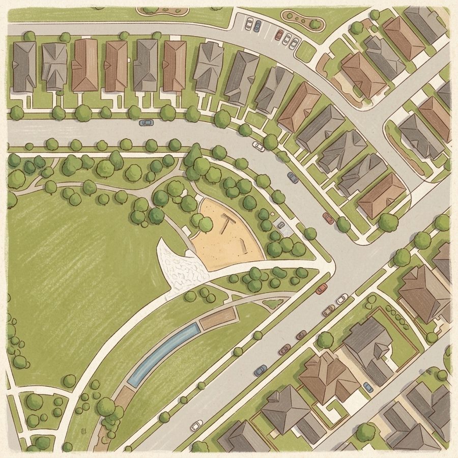 Illustrated map of Tailwind Park