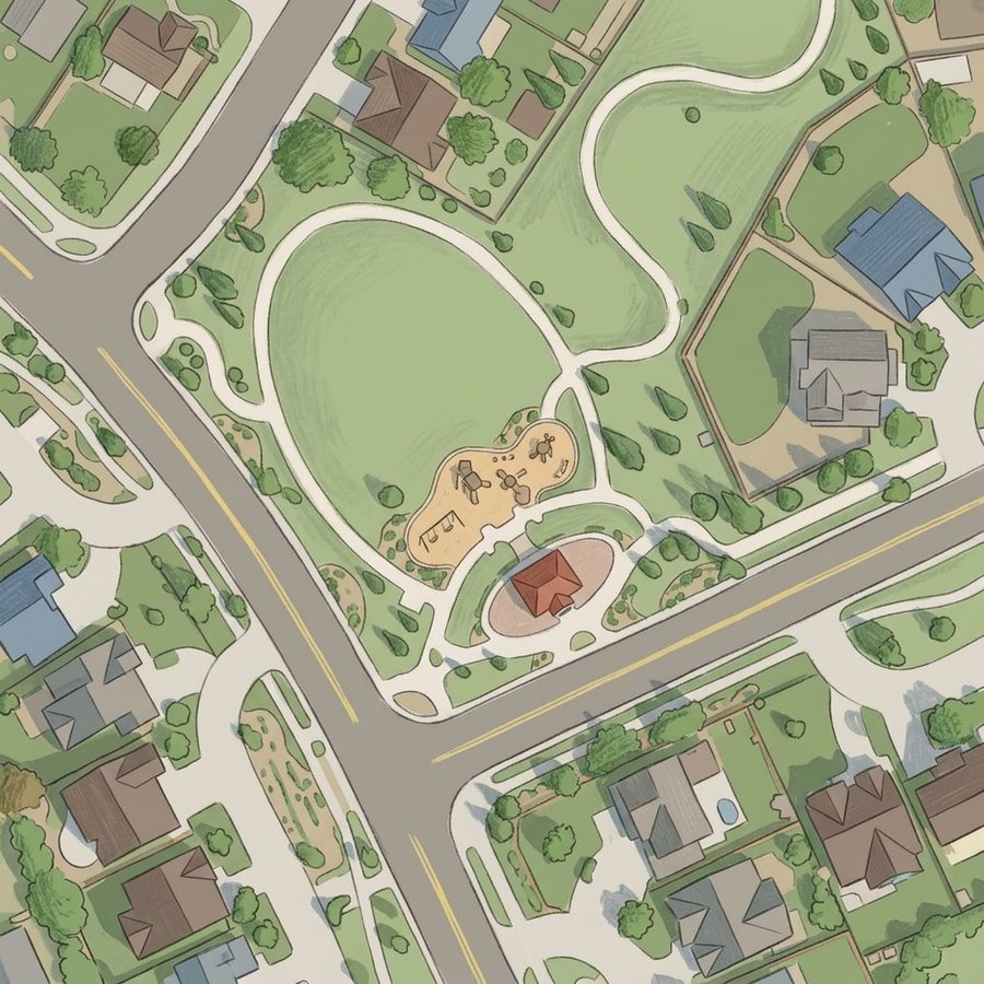 Illustrated map of Tallgrass Park
