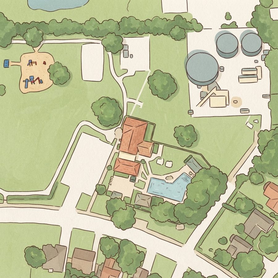 Illustrated map of Tallow Wood Community Park