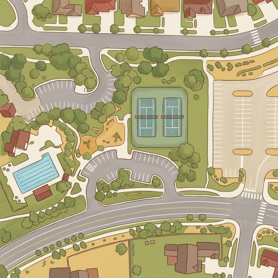 Illustrated map of Tallyn’s Reach Park