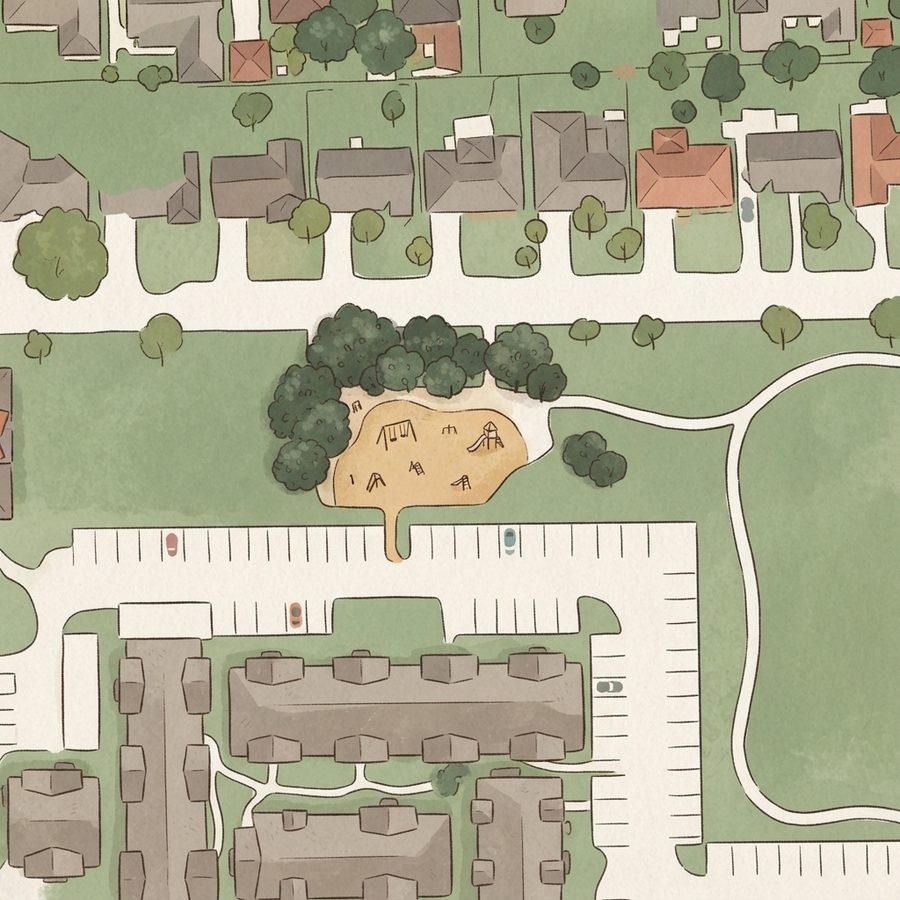 Illustrated map of Tanglewilde Park
