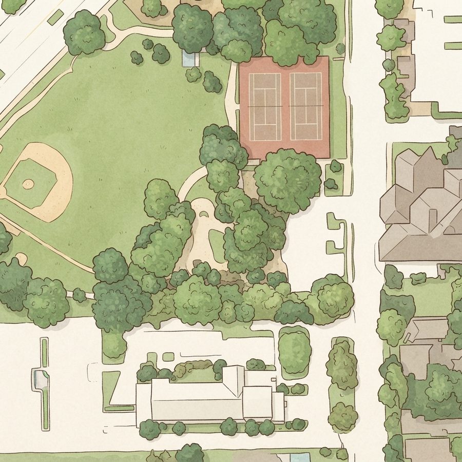 Illustrated map of Tanglewood Park