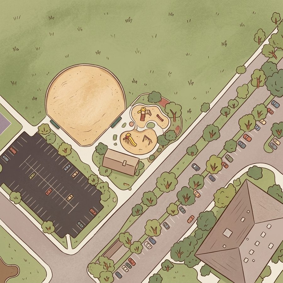 Illustrated map of Tanglewood Park South