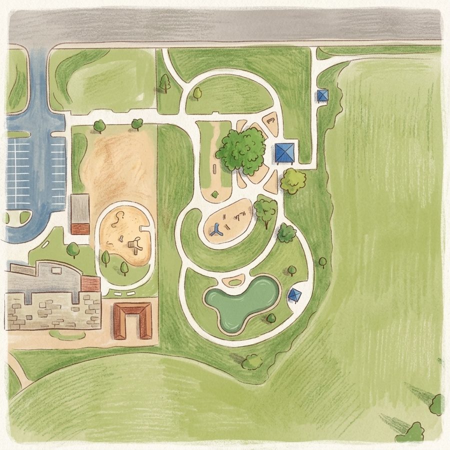 Illustrated map of Tanglewood Sports Park & Prospect West Tennis Courts