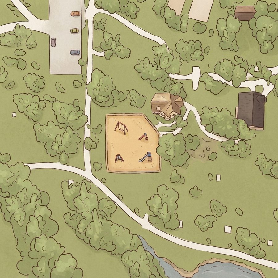 Illustrated map of Taylor Lake Village Community Park