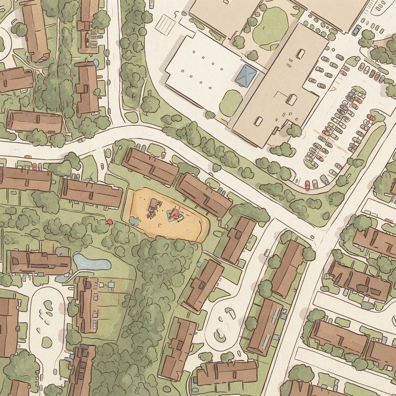 Illustrated map of Tea Party Ln Playground