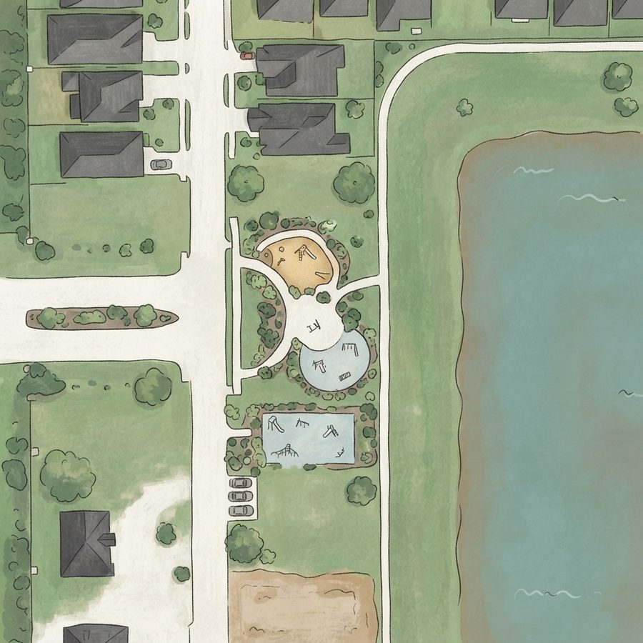 Illustrated map of Telge Ranch Playground