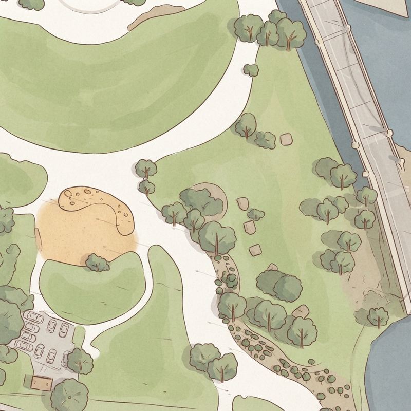 Illustrated map of Tempe Beach Park