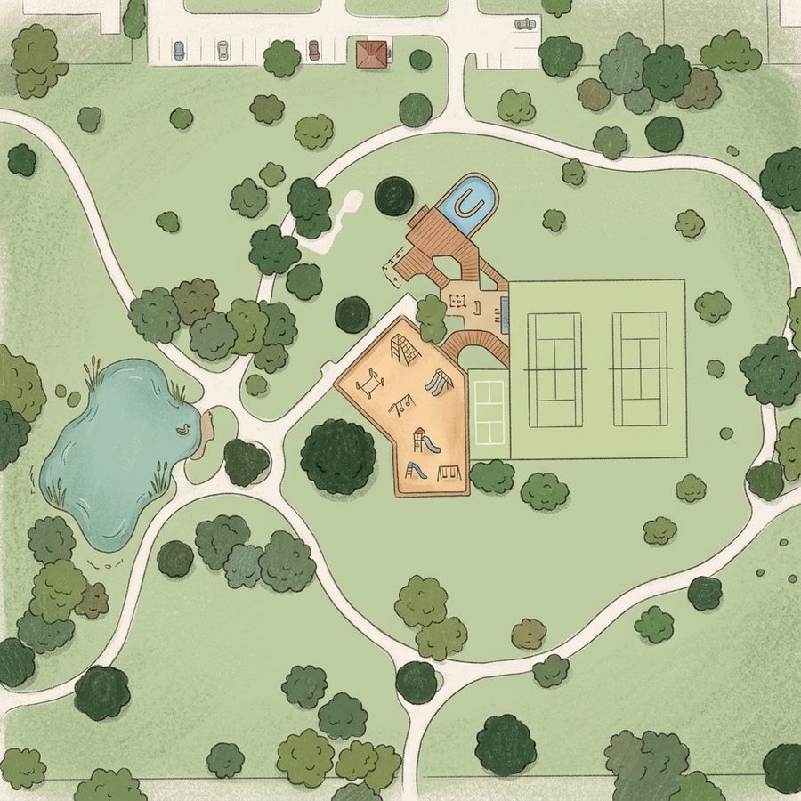 Illustrated map of Tennyson Knolls Park Playground