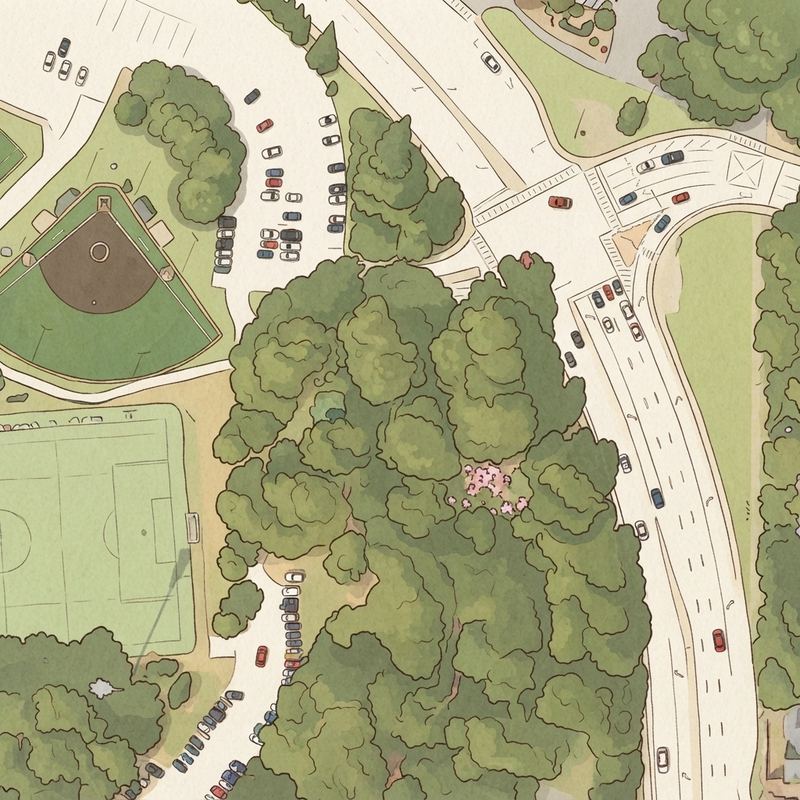 Illustrated map of Terrell Mill Park