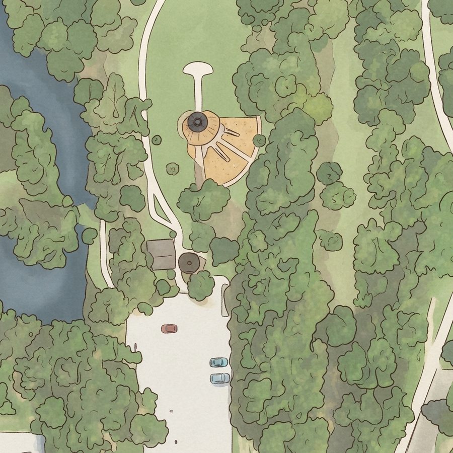 Illustrated map of Terry Hershey Park Hike & Bike Trail