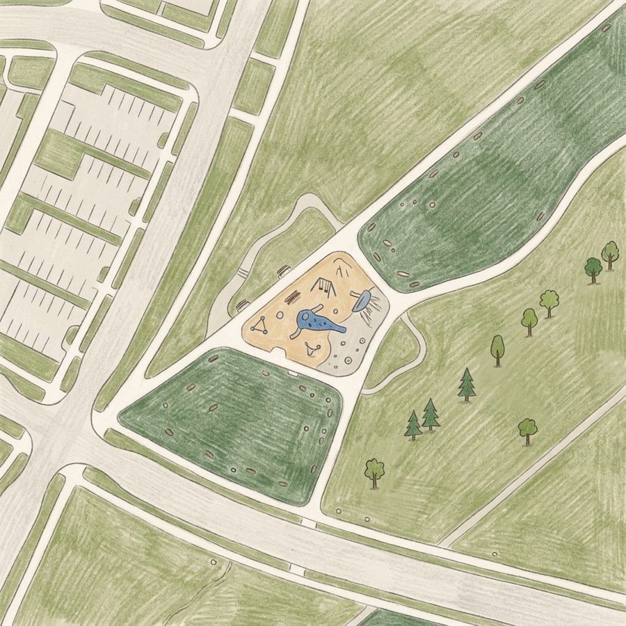 Illustrated map of The Bluffs