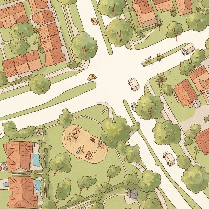 Illustrated map of The Hammocks Public Play Ground