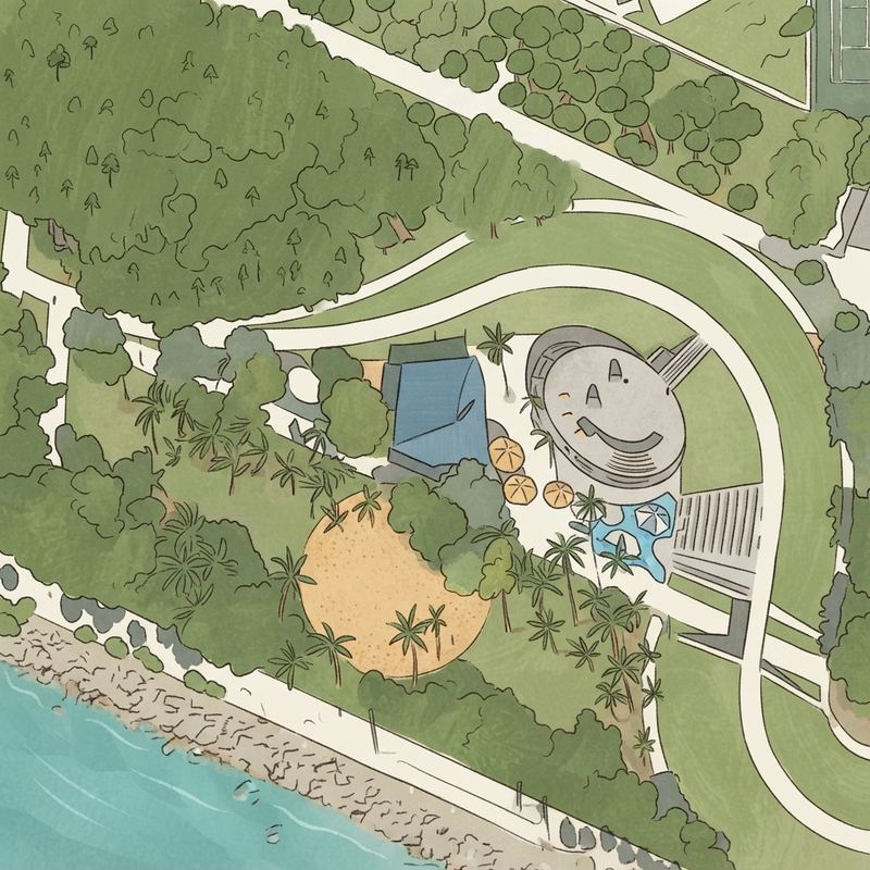 Illustrated map of The Hills At South Pointe Park