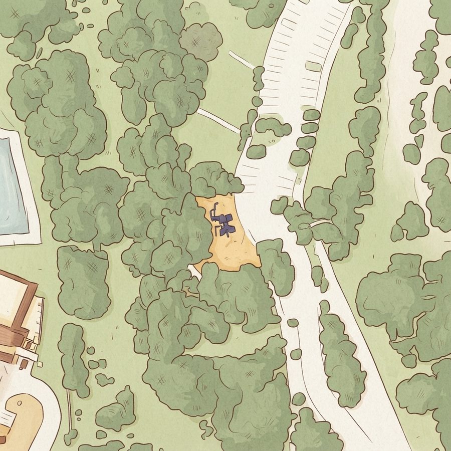 Illustrated map of The Kingdom For Kids X At The Parman Library