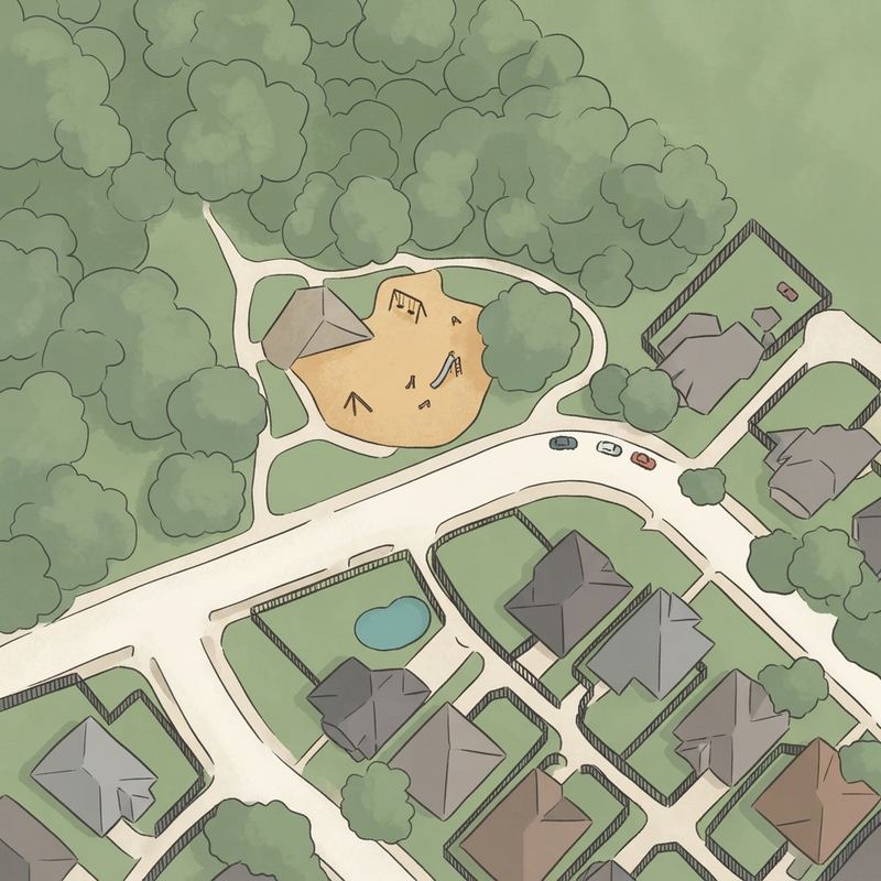 Illustrated map of The Meadows Park