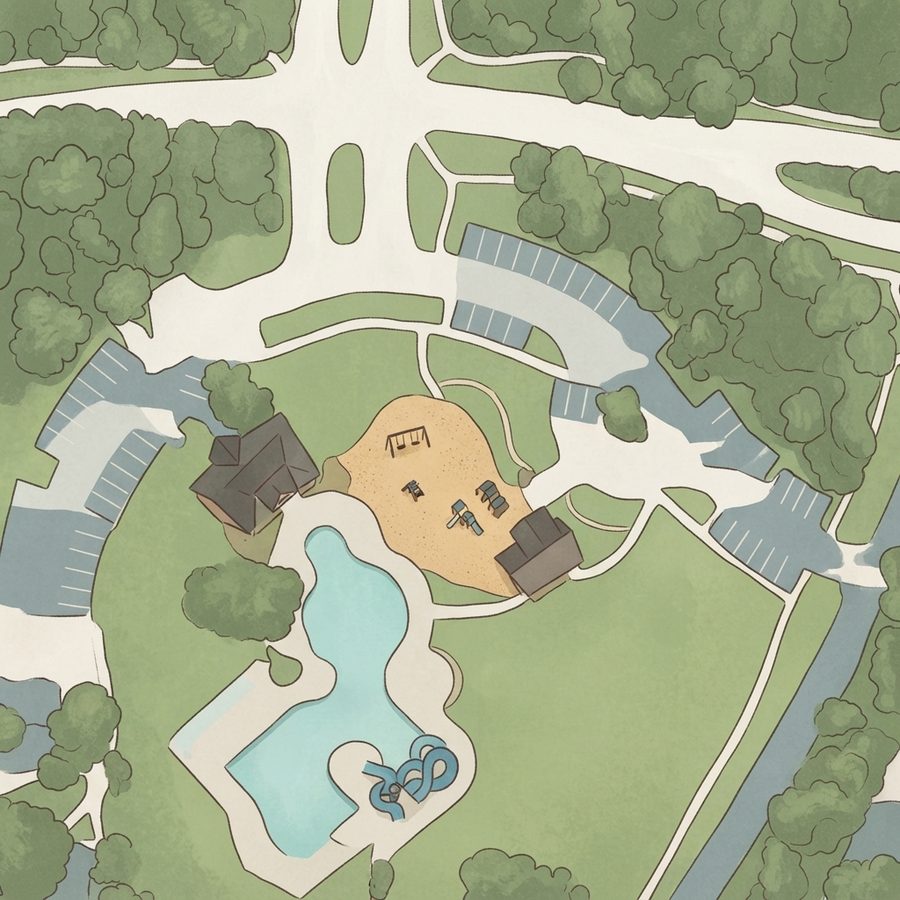 Illustrated map of The Park at Fall Creek (Private Pool)