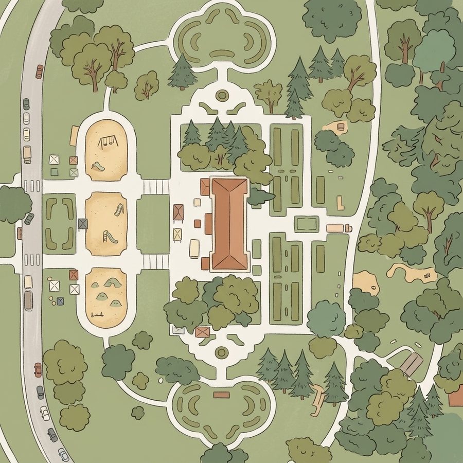 Illustrated map of The Pavilion at Cheesman Park