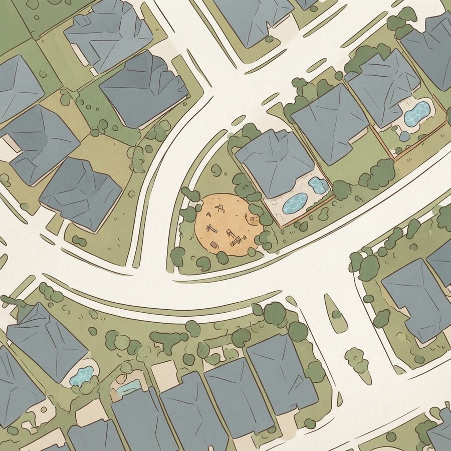 Illustrated map of The Reserve Playground