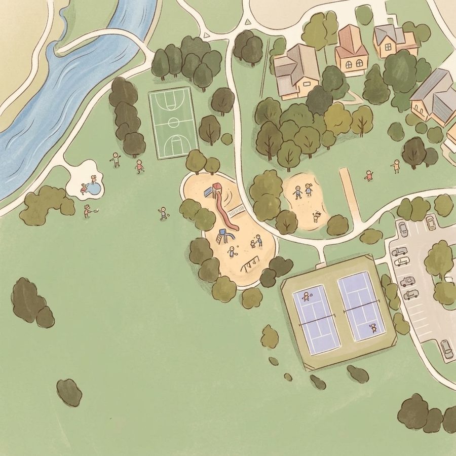 Illustrated map of The Ridge at West Meadows Park