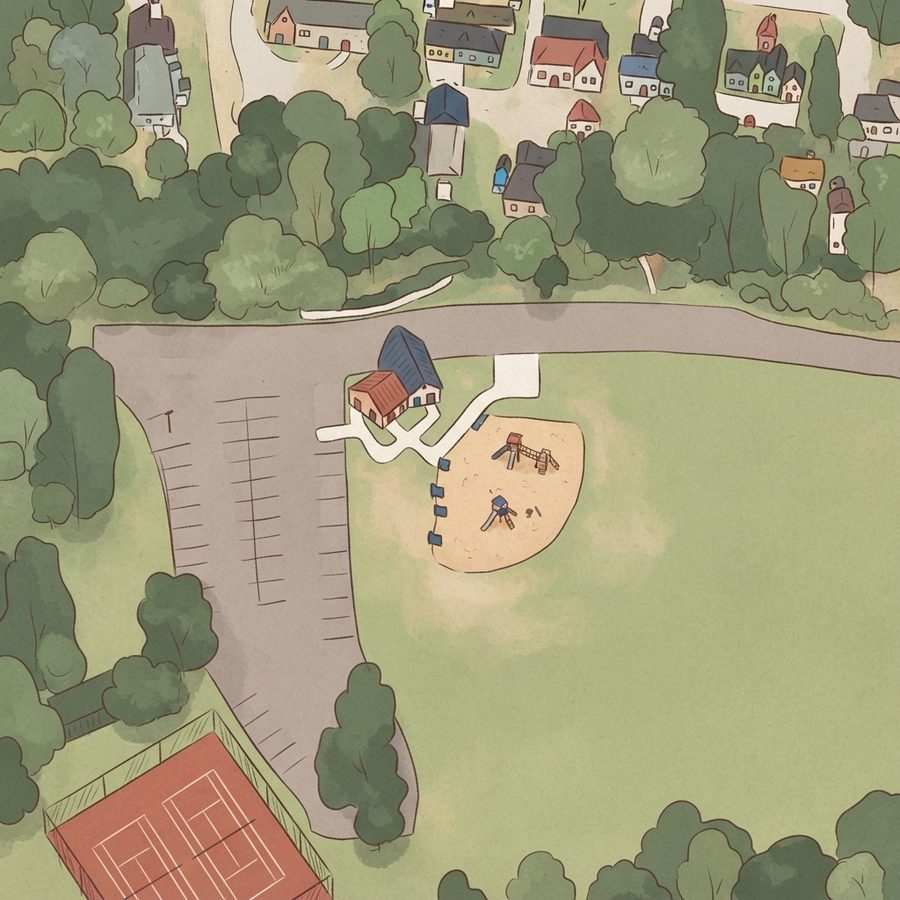 Illustrated map of The Splash Pad at Peay Park