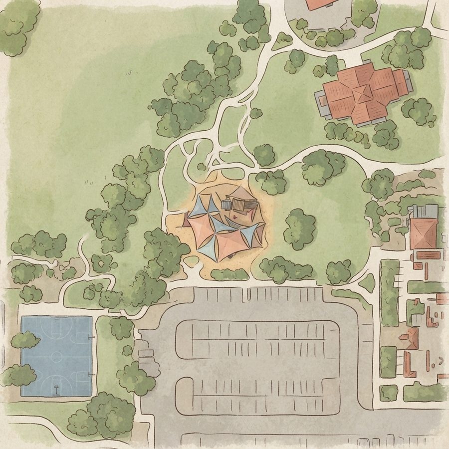 Illustrated map of The Vistas Park