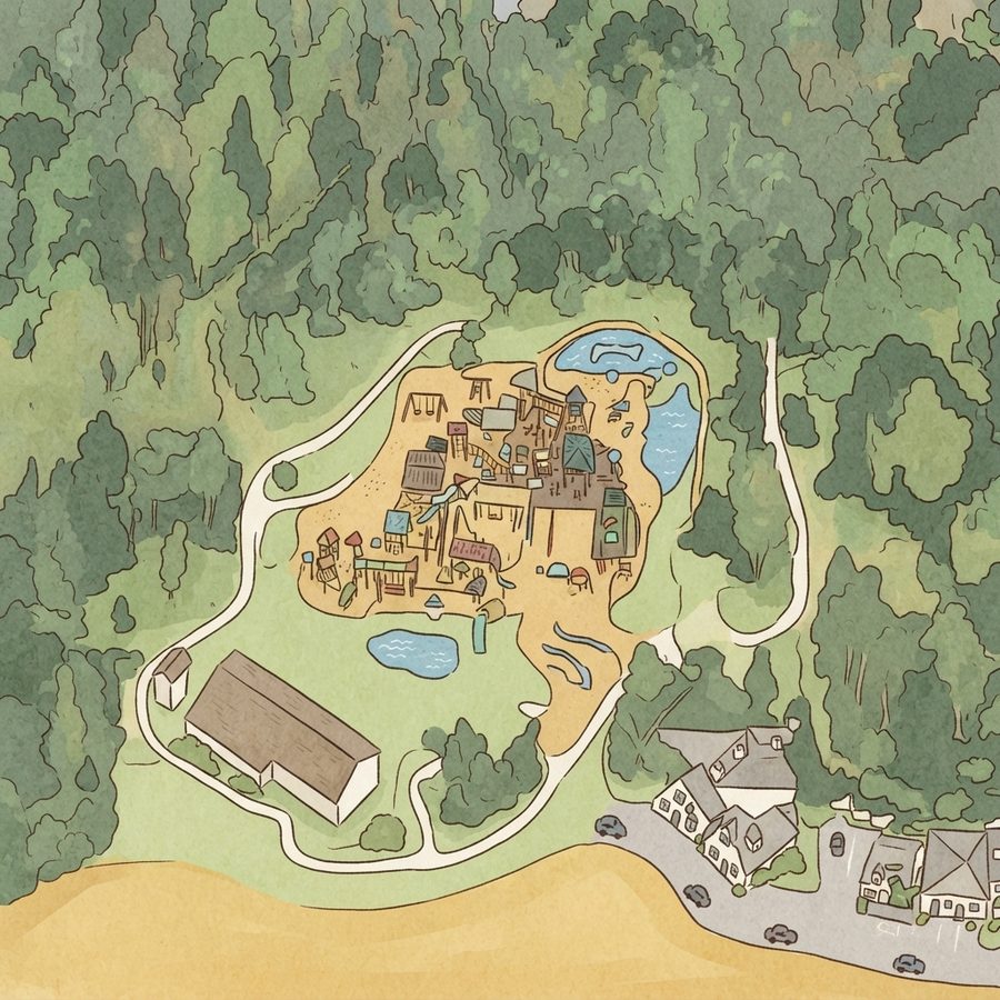 Illustrated map of Thisbe & Noah's Promise Park