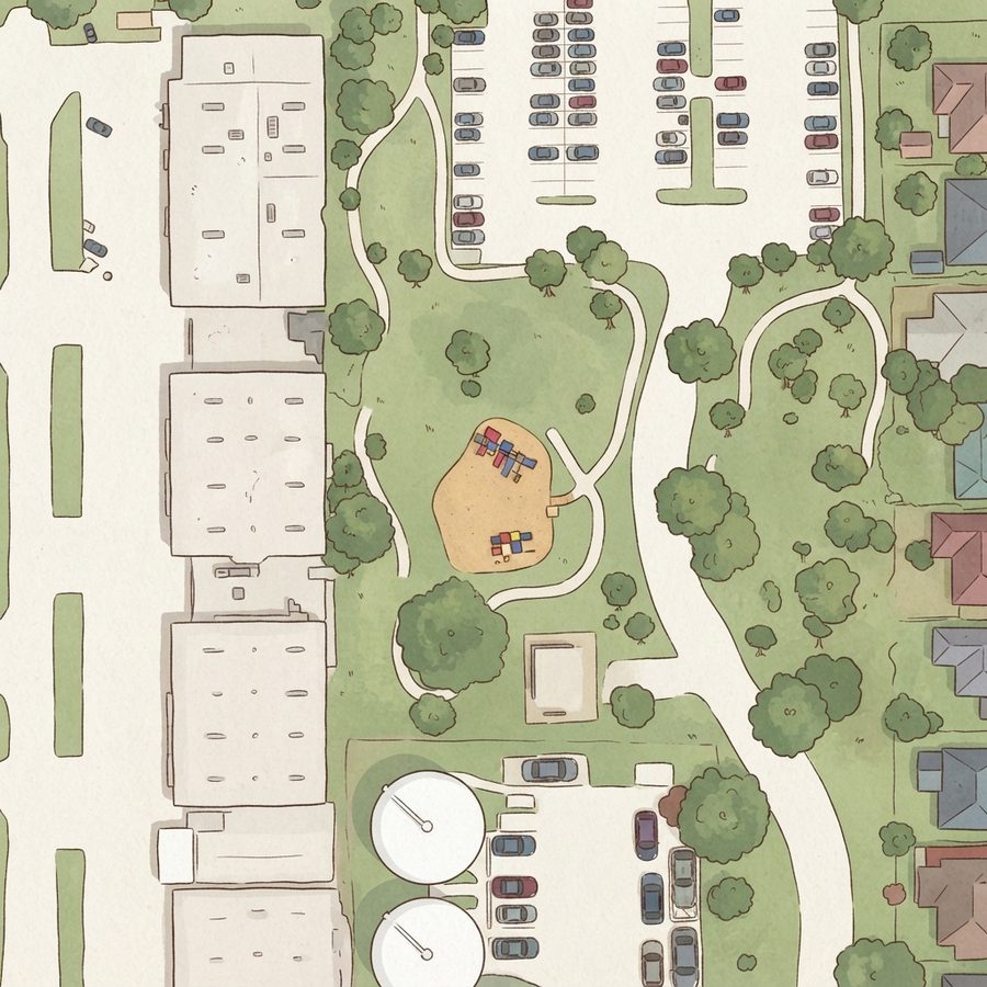 Illustrated map of Thomas A. Glazier Pocket Park