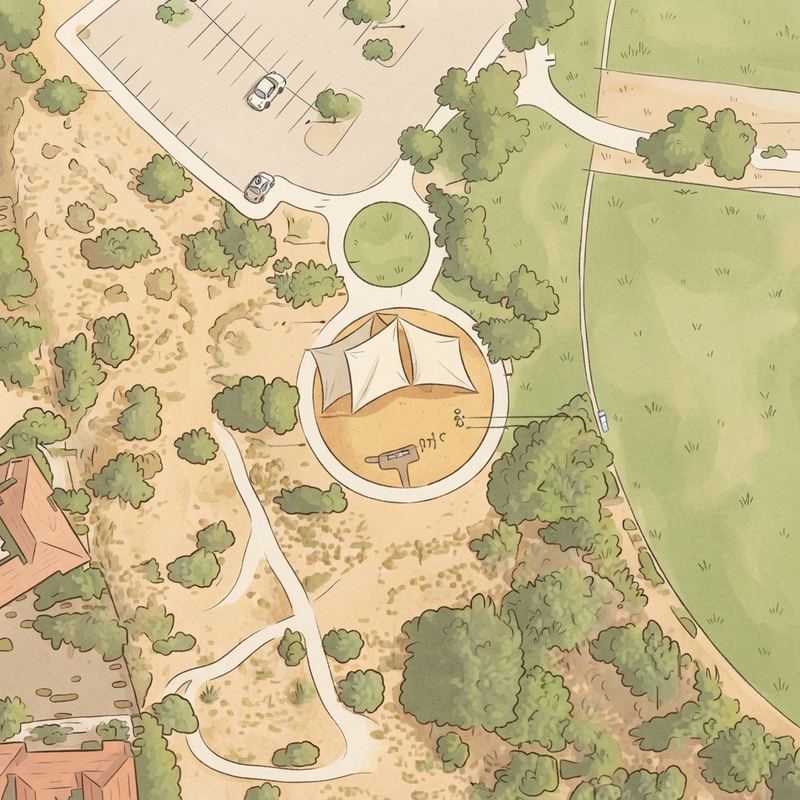 Illustrated map of Thompson Peak Park Playground
