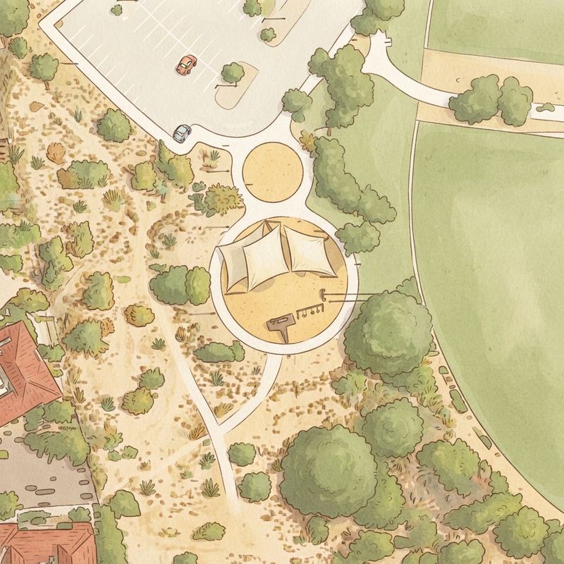 Illustrated map of Thompson Peak Park