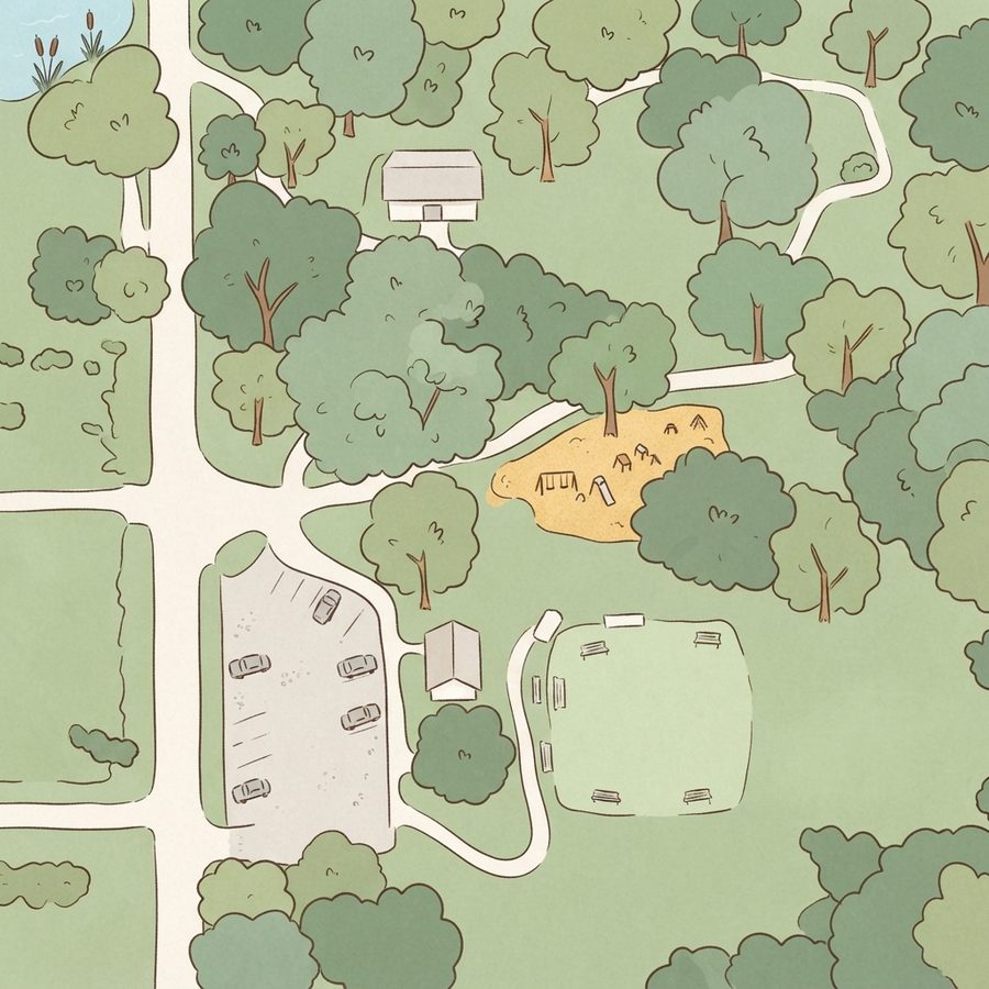Illustrated map of Thompsons City Park