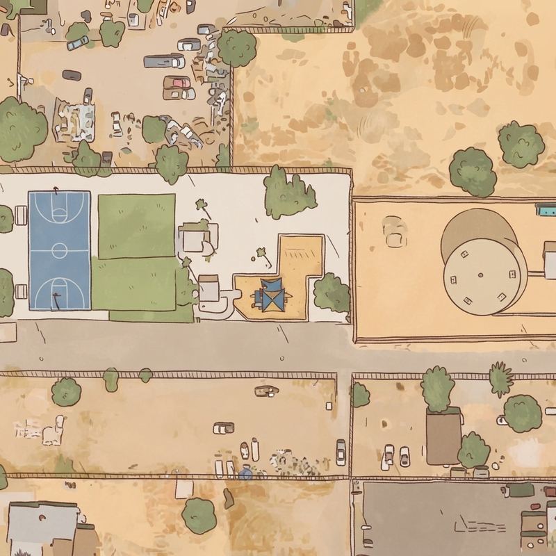 Illustrated map of Three Star Park