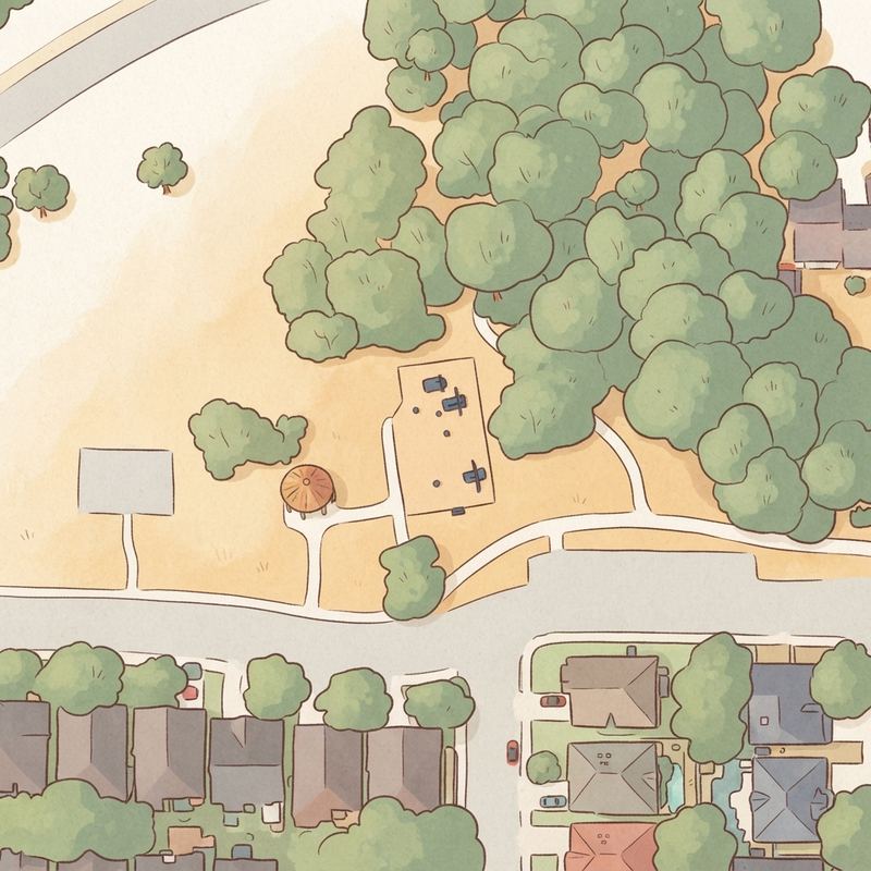 Illustrated map of Thrush Park