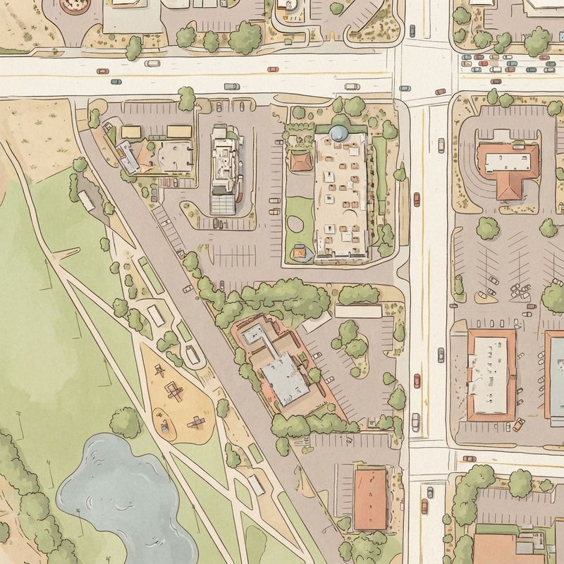 Illustrated map of Thunderbird Paseo Park, Glendale