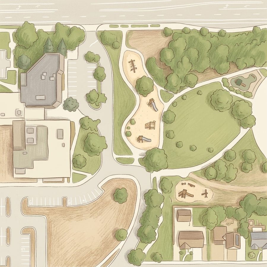 Illustrated map of Thundercloud Park
