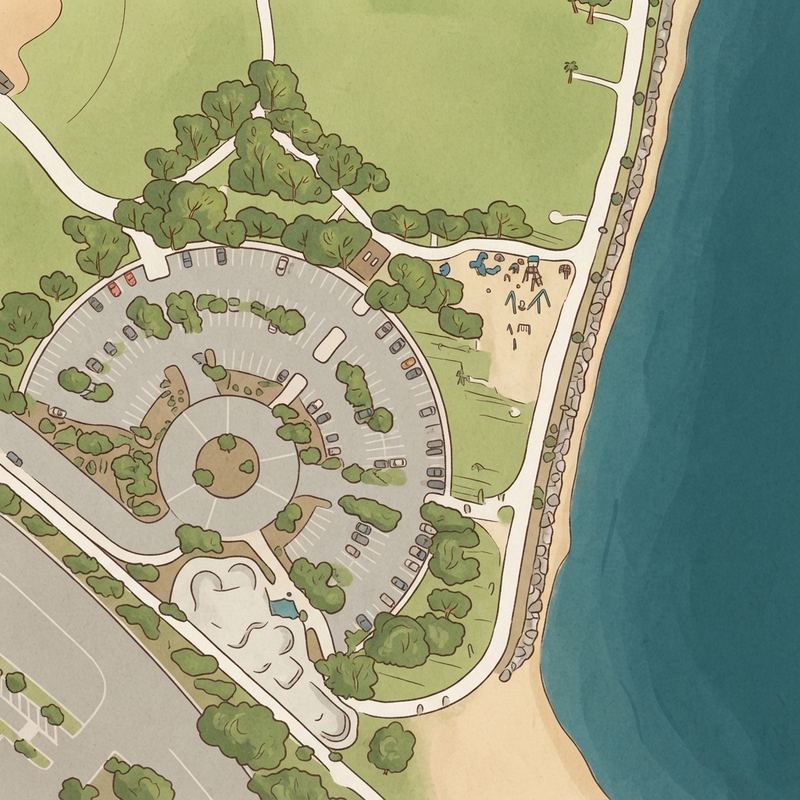 Illustrated map of Tidelands Park Playground
